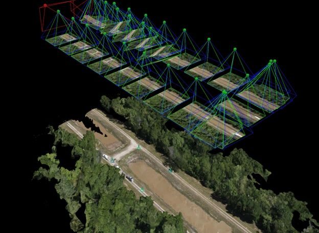 Drone point cloud of a solar array